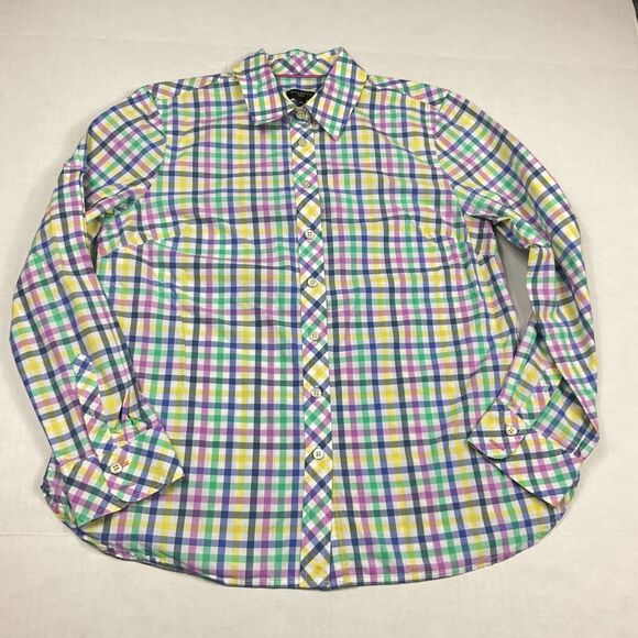 Talbots Cotton Office Button Shirt Colorful Plaid Long Sleeve Classic Top PS - Picture 1 of 10